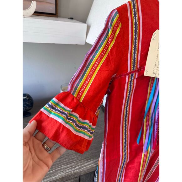 Vintage Alice Of California 1960s Red Striped Dress Size S/M - Picture 4 of 9